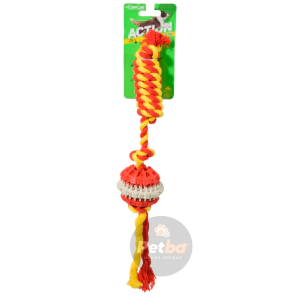 Juguete para Perro CanCat Action Baseball con Soga Larga