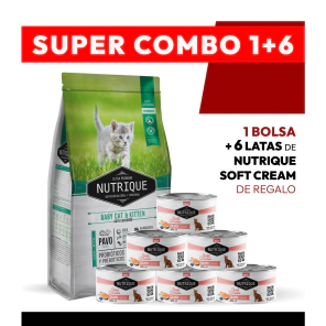 PROMOCI�N Alimento VitalCan Nutrique Gato Cachorro x 7,5kg + 6 LATAS NUTRIQUE SOFT CREAM DE REGALO