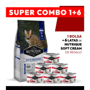 PROMOCI�N Alimento VitalCan Nutrique Gato Adulto Healthy Maintenance x 2kg + 6 LATAS NUTRIQUE SOFT CREAM DE REGALO