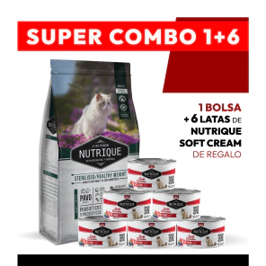 PROMOCI�N Alimento VitalCan Nutrique Gato Adulto Sterilised / Healthy Weight x 2kg + 6 LATAS NUTRIQUE SOFT CREAM DE REGALO