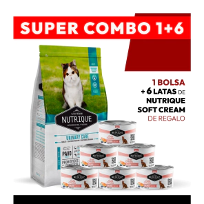 PROMOCI&Oacute;N Alimento VitalCan Nutrique Gato Adulto Urinary Care x 7,5kg + 6 LATAS NUTRIQUE SOFT CREAM DE REGALO