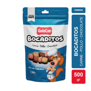 Golosina Golocan Bocadito sabor Carne Pollo y Chocolate Doy Pack x 500gr