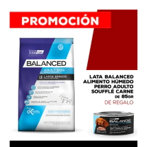 Alimento VitalCan Balanced Perro Adulto Raza Grande x 3kg + Balanced Souffl� Perro Adulto Sabor Carne Lata x 85gr DE REGALO