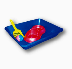 Kit Sanitario para Gatos  Bandeja Grande x 45cm Varios Colores