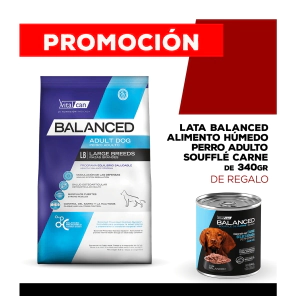 Alimento VitalCan Balanced Perro Adulto Raza Grande x 20kg + Balanced Souffl� Perro Adulto Sabor Pollo Lata x 340gr DE REGALO
