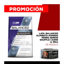 Alimento VitalCan Balanced Perro Senior Raza Mediana x 12kg + Balanced Souffl� Perro Senior Sabor Carne Lata x 85gr DE REGALO