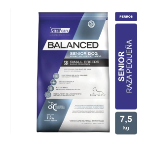 Alimento VitalCan Balanced Perro Senior Raza Peque&ntilde;a x 7,5kg + Balanced Souffl&eacute; Perro Senior Sabor Carne Lata x 340gr DE REGALO