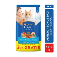 Alimento Purina Cat Chow Gato Adulto Sabor Pescado  18kg  BONUS BAG