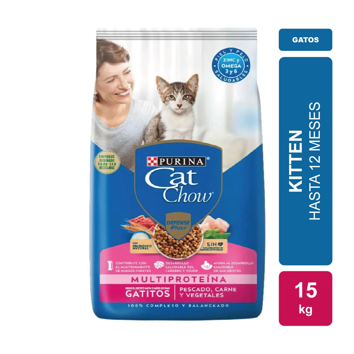 Alimento Purina Cat Chow Gatitos sabor Pescado, Carne y Vegetales x 15kg