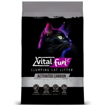 Piedra Arena Sanitaria Aglomerante Carb�n Activado Vital Fun x 6 kg.