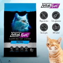 Piedra Arena Sanitaria Aglomerante Neutral Vital Fun x 12kg.