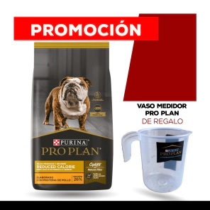 Alimento Purina Pro Plan Perro Adulto Reduced Calorie Raza Mediana y Grande x 3kg + VASO MEDIDOR PRO PLAN DE REGALO
