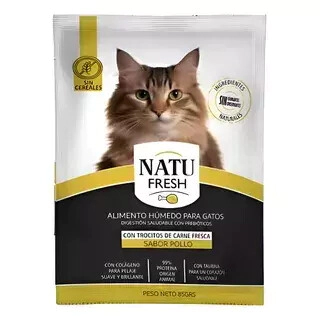 Alimento H�medo Natufresh Gato sabor Pollo pouch x 85gr