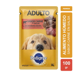 Alimento H&uacute;medo Pedigree Perro Adulto Pouch sabor Carne en Salsa x 100gr