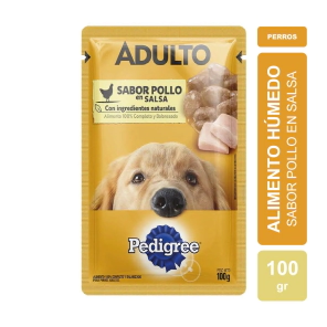 Alimento H&uacute;medo Pedigree Perro Adulto Pouch sabor Pollo en Salsa x 100gr