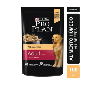 Alimento H&uacute;medo Purina Pro Plan Perro Adulto sabor Pollo pouch x 100gr