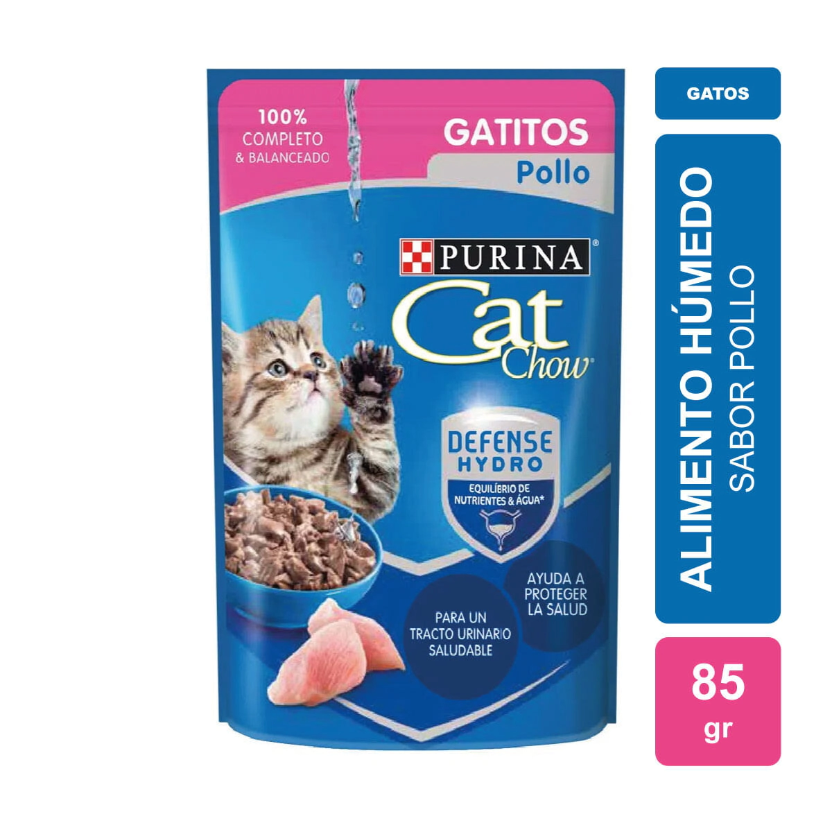 Alimento H�medo Purina Cat Chow Gatos Cachorros sabor Pollo x 85gr