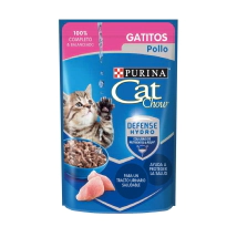 Alimento H&uacute;medo Purina Cat Chow Gatos Cachorros sabor Pollo x 85gr