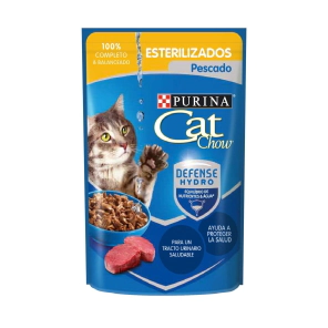 Alimento Purina Cat Chow Gato Adulto Esterilizado sabor Pescado pouch x 85gr