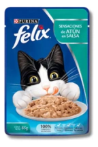 Alimento H�medo Gato Felix Sensaciones de At�n en Salsa Pouch x 85 gr