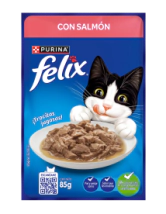 Alimento H&uacute;medo Gato Felix Sensaciones de Salm&oacute;n en Salsa Pouch x 85 gr      