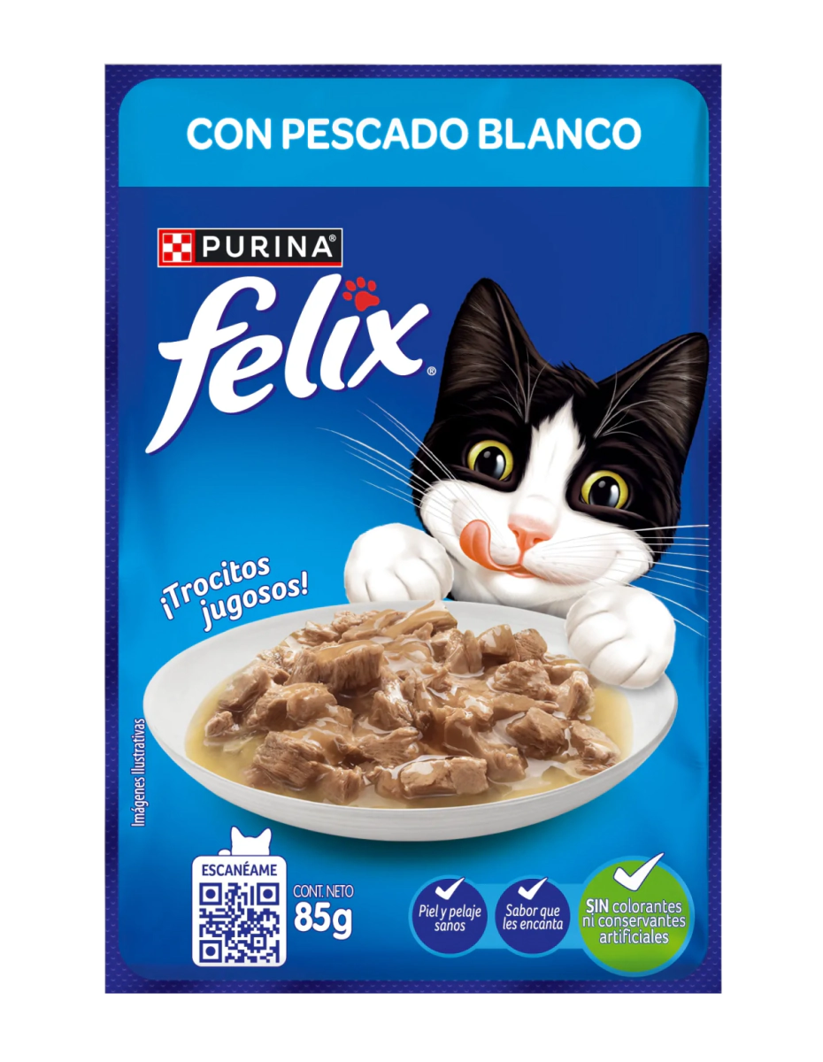 Pouch Felix Sensaciones de Pescado Blanco en Salsa Pouch x 85 gr      