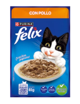 Alimento H&uacute;medo Gato Felix Sensaciones Pollo en Salsa Pouch x 85 gr      