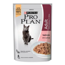 Alimento H&uacute;medo PRO PLAN Gato Adulto Salm&oacute;n pouch x 85gr     