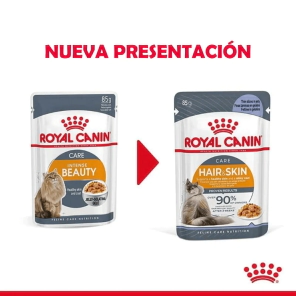 Alimento H&uacute;medo Royal Canin Gato EX Intense Beauty / Hair & Skin Care Pouch x 85gr