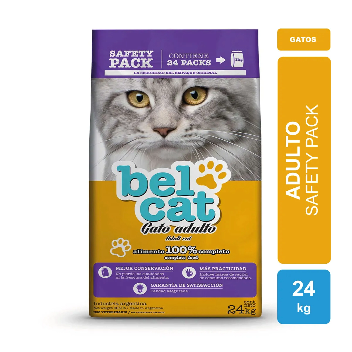 Alimento Belcat Gato Adulto Safety Pack x 24 kg