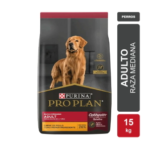Alimento Purina Pro Plan Perro Adulto Raza Mediana x 15kg + PRETAL MEDIANO PRO PLAN DE REGALO