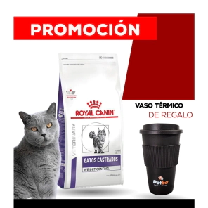 Alimento Royal Canin Gato Castrado/Weight Control x 3kg + VASO T&Eacute;RMICO PETBA DE REGALO
