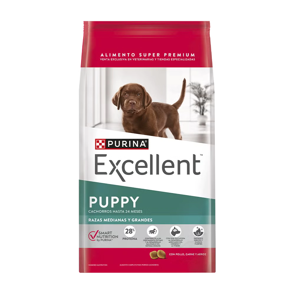 Alimento Purina Excellent Perro Cachorro Raza Mediana y Grande x 15 kg 