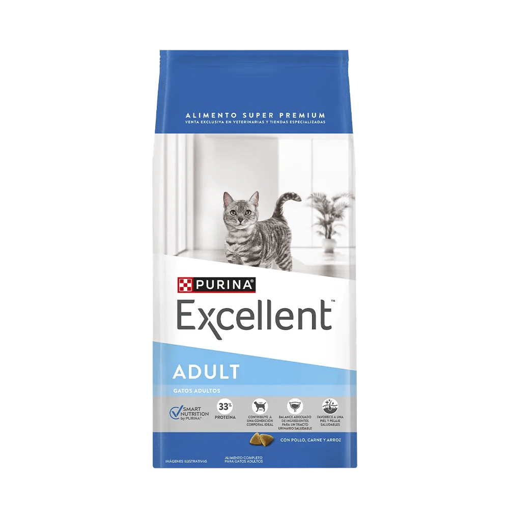 Alimento Purina Excellent Gato Adulto sabor Pollo x 7,5 kg