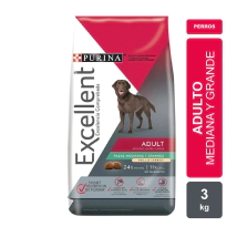 Alimento Purina Excellent Perro Adulto Raza Mediana y Grande sabor Pollo x 3kg