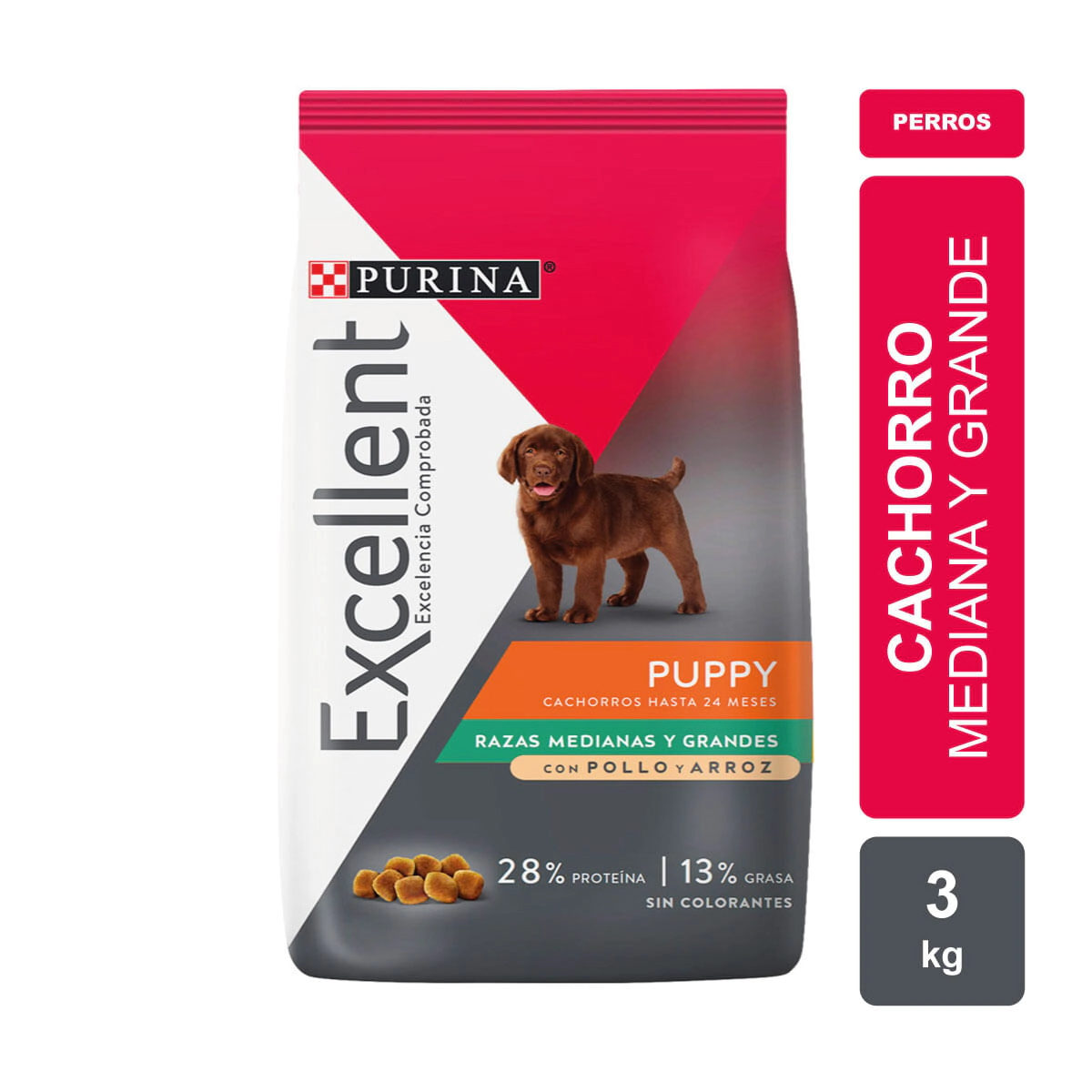 Alimento Purina Excellent Perro Puppy Raza Mediana y Grande sabor Pollo x 3kg