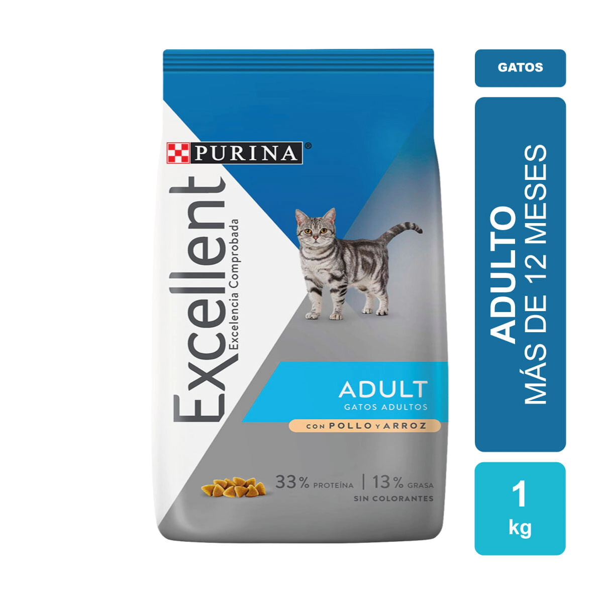Alimento Purina Excellent Gato Adulto sabor Pollo x 1kg