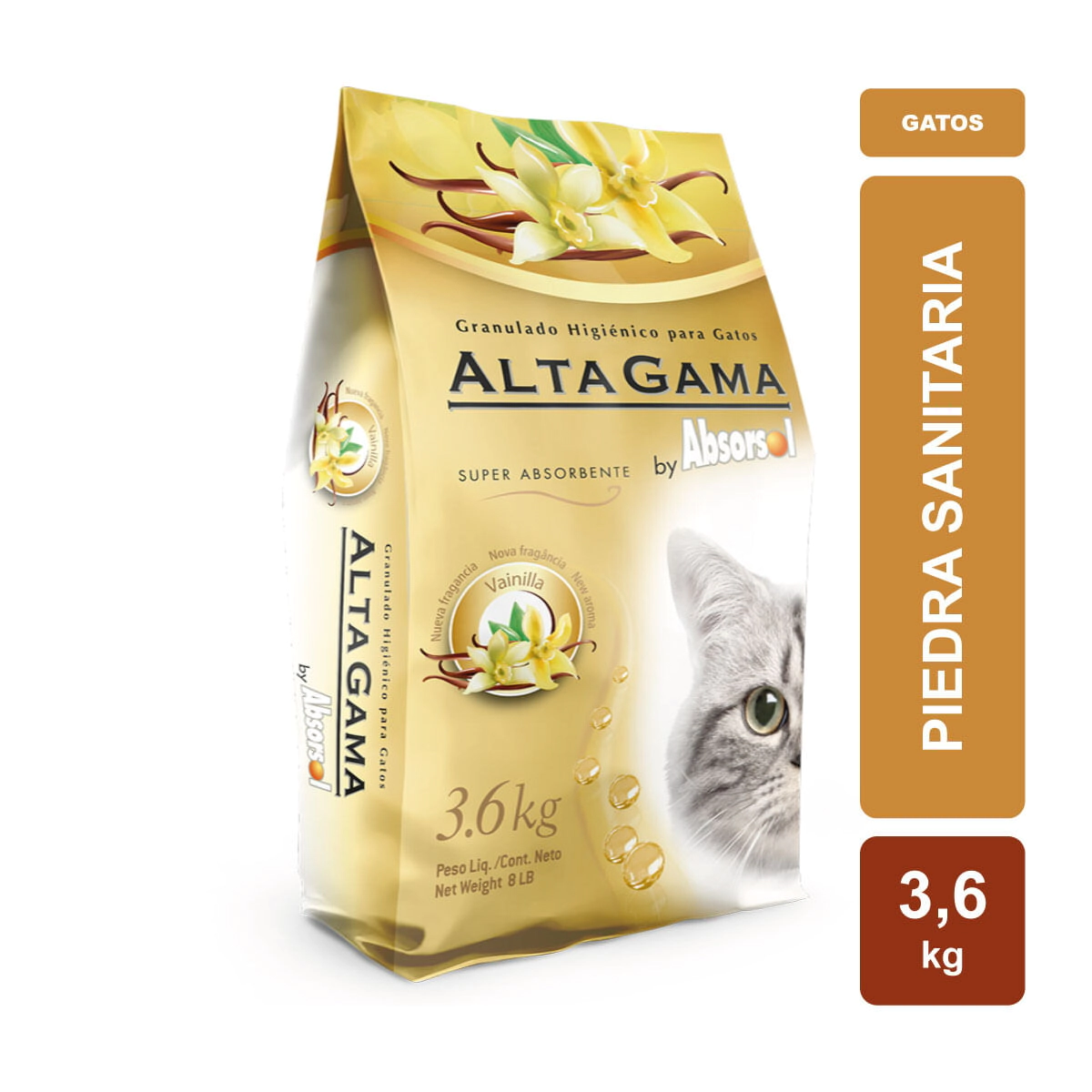 Piedra Sanitaria Absorsol Alta Gama Perfume Vainilla x 3,6kg