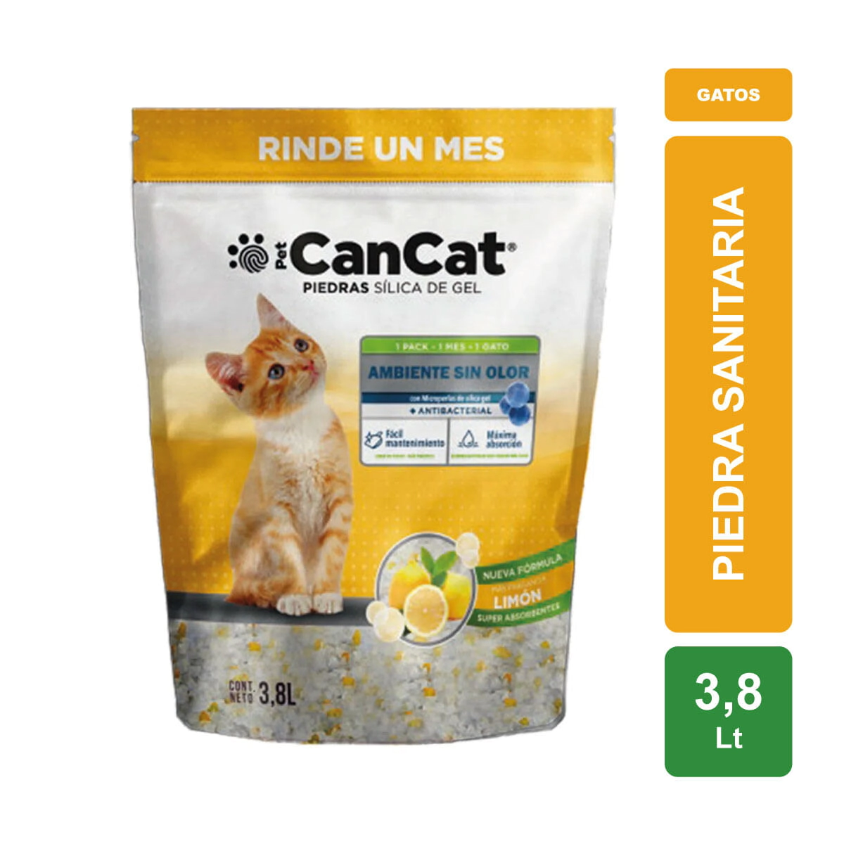 Piedra Sanitaria Silica CanCat Lim�n x 3.8lt