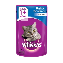 Alimento Whiskas Gato Adulto Sobre sabor Sardina en Salsa x 85gr