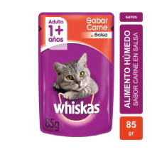 Alimento Whiskas Gato Adulto Sobre sabor Carne en Salsa x 85gr