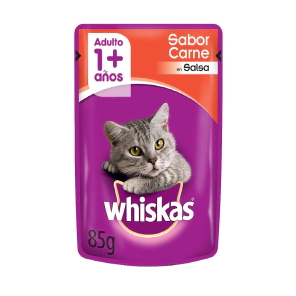 Alimento Whiskas Gato Adulto Sobre sabor Carne en Salsa x 85gr