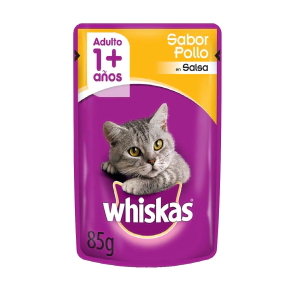 Alimento Whiskas Gato Adulto Sobre sabor Pollo en Salsa x 85gr