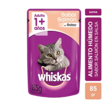 Alimento Whiskas Gato Adulto Sobre sabor Salmon en Salsa x 85gr