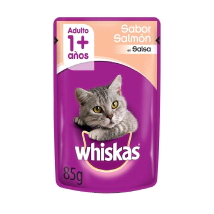 Alimento Whiskas Gato Adulto Sobre sabor Salmon en Salsa x 85gr