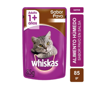 Alimento Whiskas Gato Adulto Sobre sabor Pavo en Salsa x 85gr