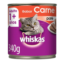 Alimento H&uacute;medo Whiskas Pat&eacute; Gato Adulto Sabor Carne Lata x 340gr.