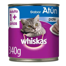 Alimento H&uacute;medo Whiskas Pat&eacute; Gato Adulto Sabor At&uacute;n Lata x 340gr.      