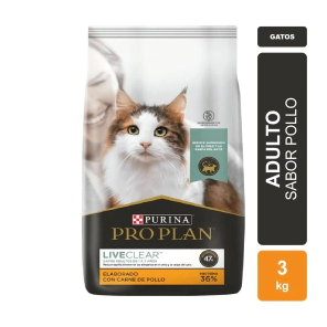 Alimento Purina Pro Plan Live Clear Gato Adulto x 3kg 